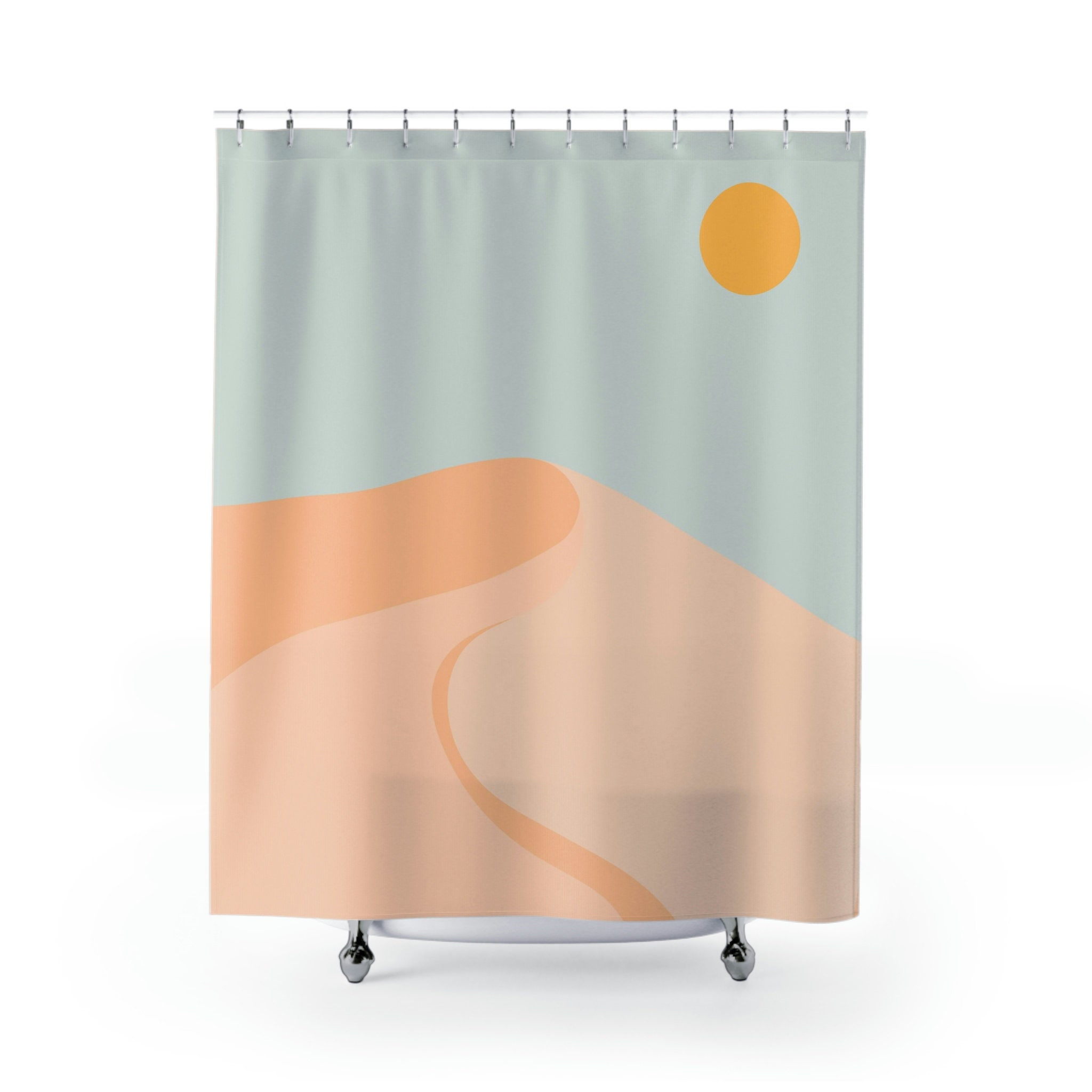 Boho Southwest Design Sun Sand Hill Shower Curtain for a Coastal Bathroom Decor
