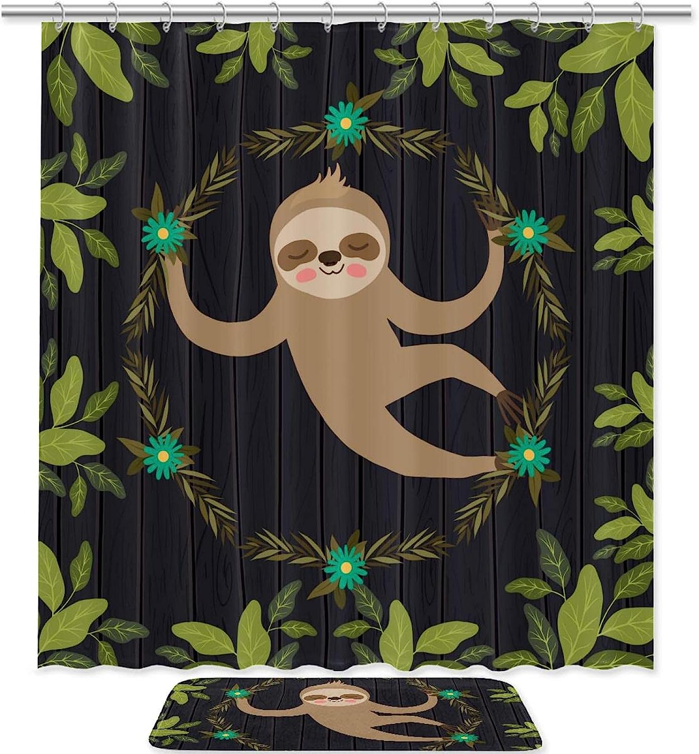Boho Style Sloth Shower Curtain, Add a Touch of Bohemian to Your Bathroom