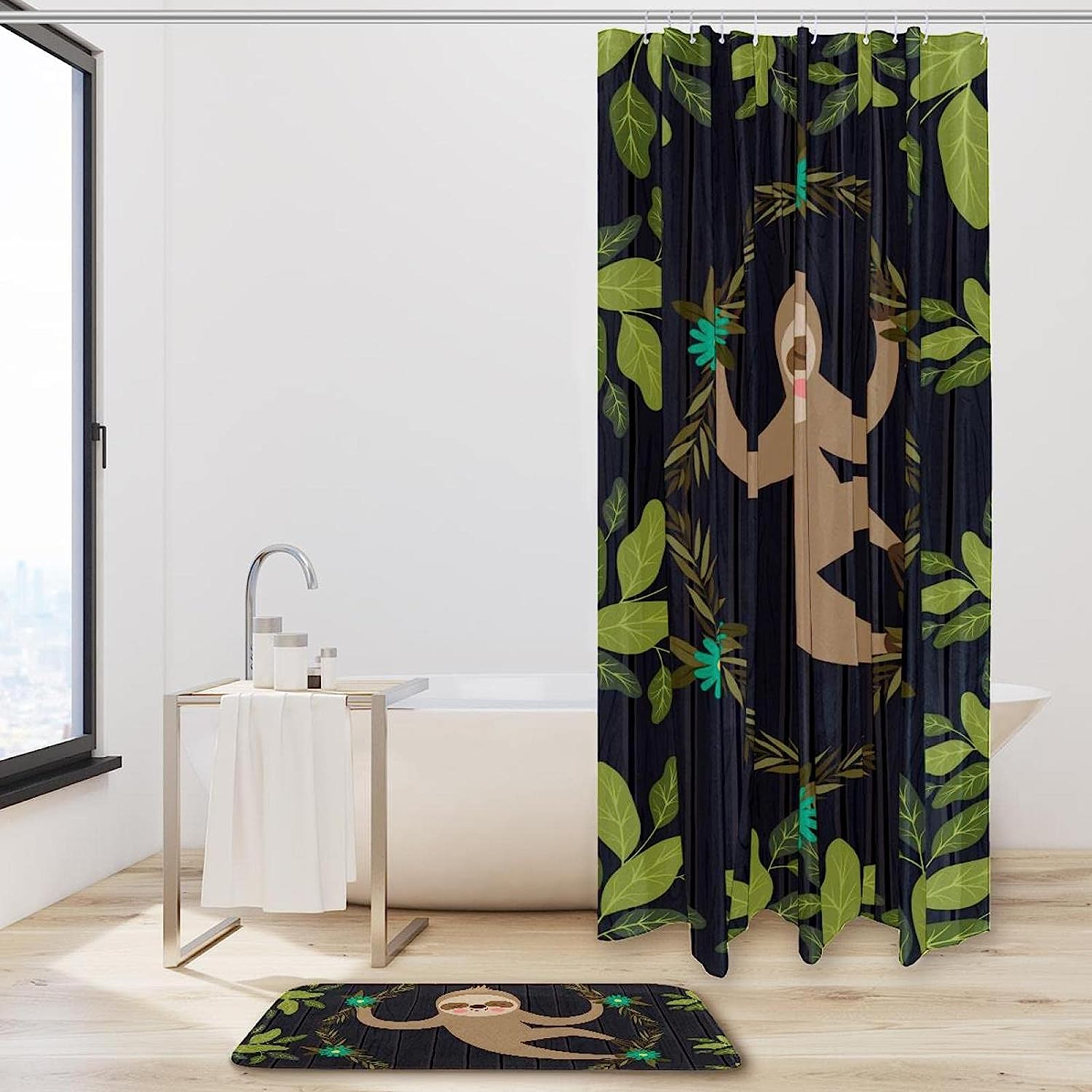 Boho Style Sloth Shower Curtain, Add a Touch of Bohemian to Your Bathroom