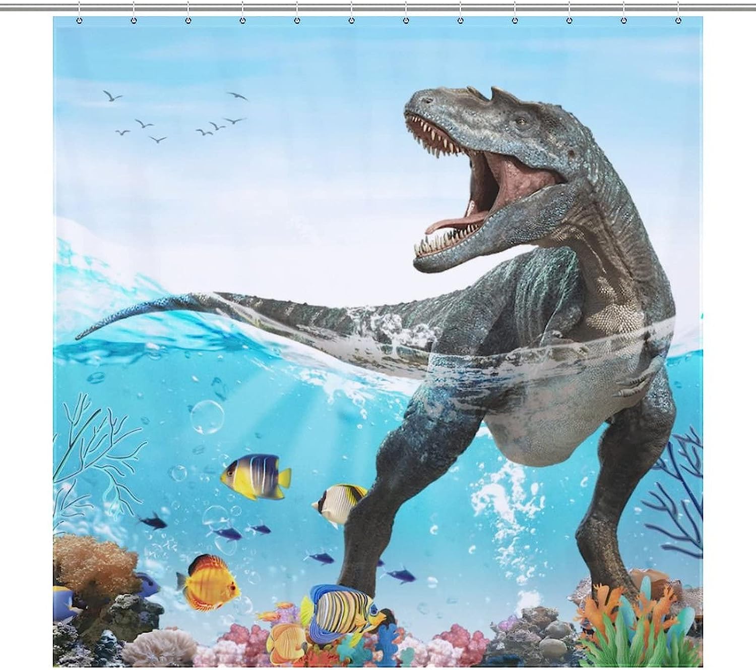 Boho Submarine Coral Travel Shower Curtain for Bathroom