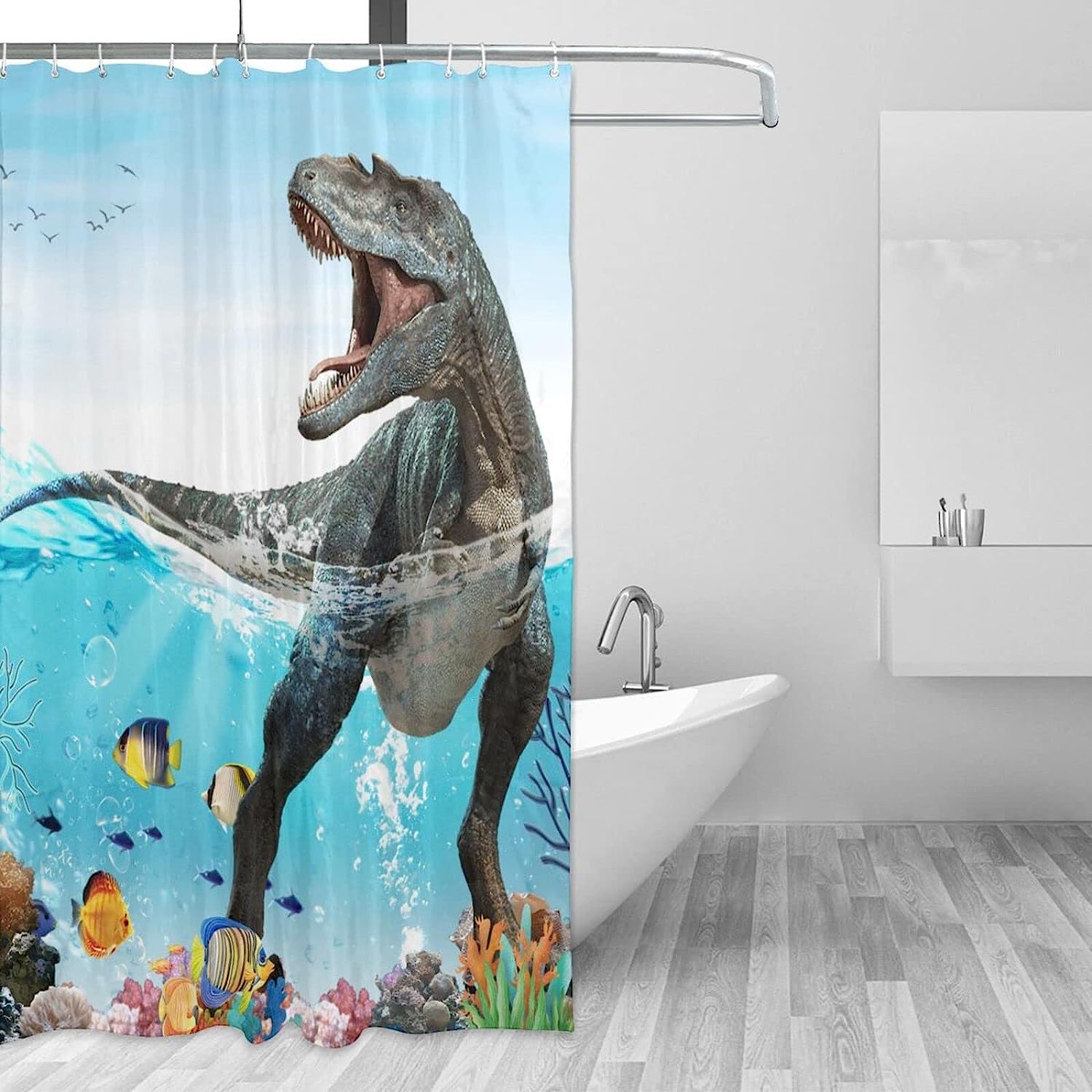 Boho Submarine Coral Travel Shower Curtain for Bathroom