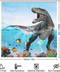 Boho Submarine Coral Travel Shower Curtain for Bathroom