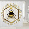 Boho Sun Geometry Yellow Fruits Rustic Plant Bee Shower Curtain for Elegant Bathroom Decor