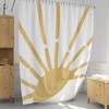 Boho Sun Moon Shower Curtain with Celestial Artistic Design, Tan and Cloth Fabric for Unique Bathroom Decor 