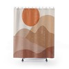 Boho Sun Print Minimalist Shower Curtain With Bohemian Art Work For Chic Bathroom Decor