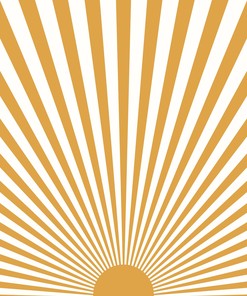 Boho Sun Rays Minimalist Sunrise Shower Curtain for Bathroom