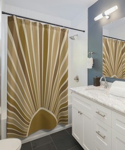 Boho Sunshine Shower Curtain, Abstract Design For The Bathroom