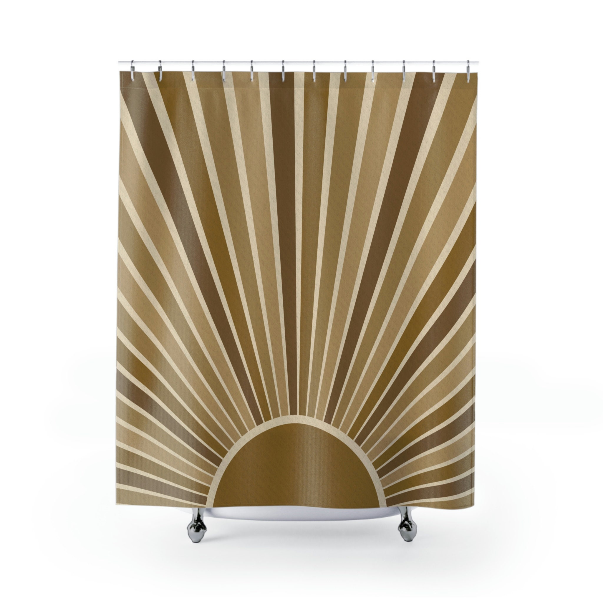 Boho Sunshine Shower Curtain, Abstract Design For The Bathroom - Image 2