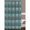 Boho Tribal Design Geometric Fabric Shower Curtain, Teal Black White Bathroom Decor