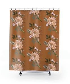 Boho Tropical Farmhouse Floral Shower Curtain For Kids Bathroom Shower Decor