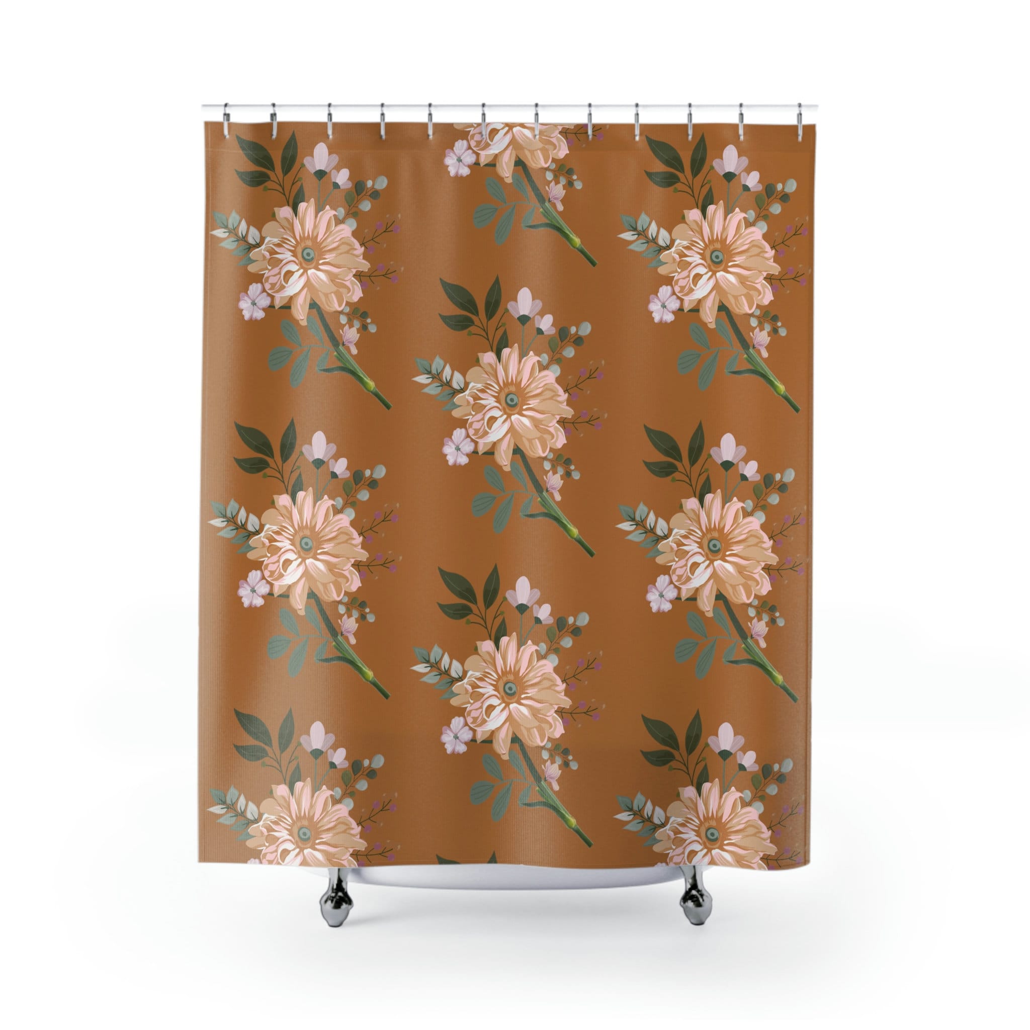 Boho Tropical Farmhouse Floral Shower Curtain For Kids Bathroom Shower Decor