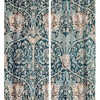 Boho Vintage Floral Blackout Curtain, William Morris Original White Rattan Rose Design