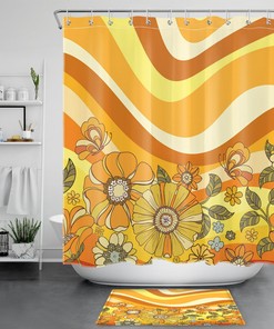 Boho Vintage Rainbow Sunshine Unique Design Shower Curtain 