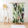 Boho-Inspired Botanical Shower Curtain with Tropical Leaves for a Natural Bathroom Decor 