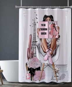 Bold And Glamorous Black Girl African American Shower Curtain For Your Bathroom Decor