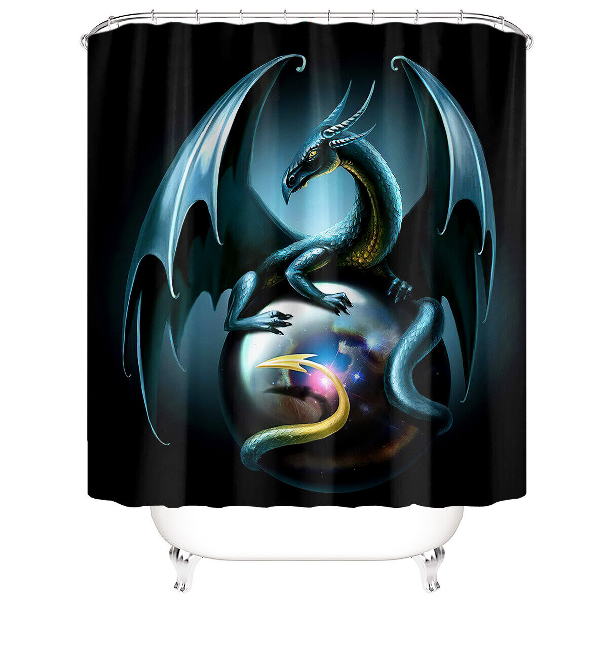 Bold And Sophisticated Dragon Shower Curtain For An Elegant Bathroom - Image 2