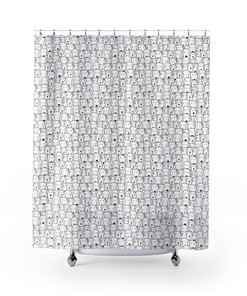 Bold And Striking Dogs Black & White Shower Curtain - Makes A Statement