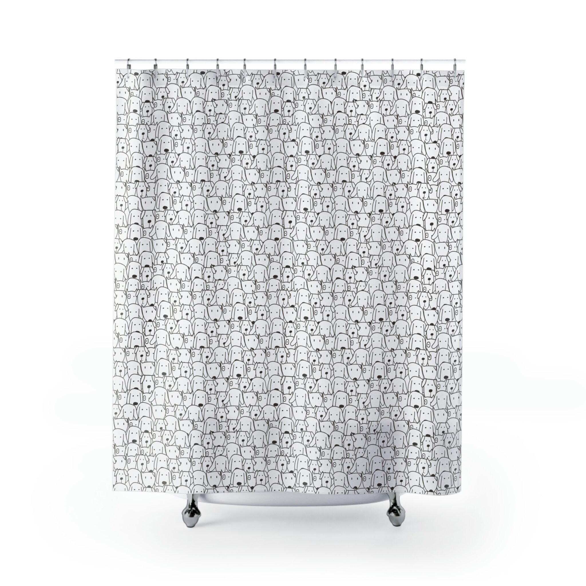 Bold And Striking Dogs Black & White Shower Curtain - Makes A Statement