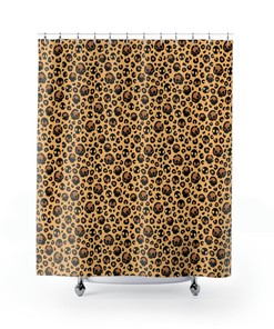 Bold Black Leopard Print Shower Curtain, Statement Bathroom Decor