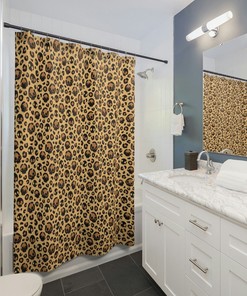 Bold Black Leopard Print Shower Curtain, Statement Bathroom Decor