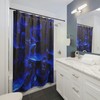 Bold Blue Skull And Smoke Shower Curtain For Bathroom Decor