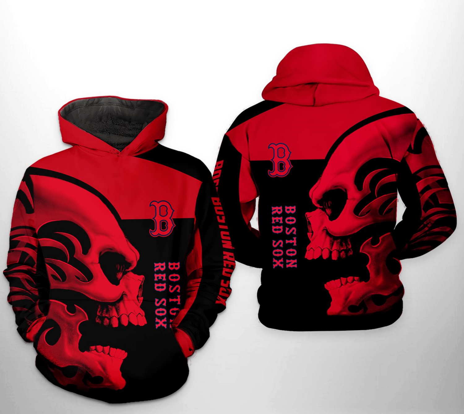 Bold Boston Red Sox Mlb Skull 3D Hoodie
