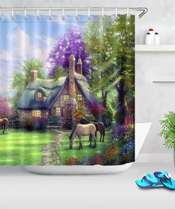 Bold Cow Print and Cactus Rustic Wood Plank Shower Curtain for Your Western Bathroom