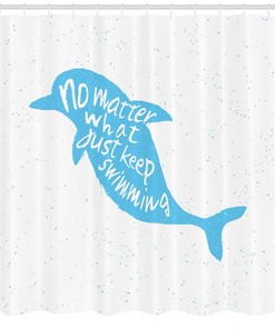 Bold Dolphin Pattern Shower Curtain - Eye-Catching Bathroom Decor