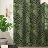 Bold Emerald Green Fern Leaf Shower Curtain With Dark Academia Woodland Forest Trees