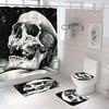 Bold Graphic Skull Print Shower Curtain for a Statement-Making Bathroom