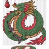 Bold Green Chinese Dragon Waterproof Shower Curtain For Exotic Bathroom Decor