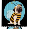 Bold Honey Bee Shower Curtain - Nature Bathroom Decor with Black and White Striped Design 