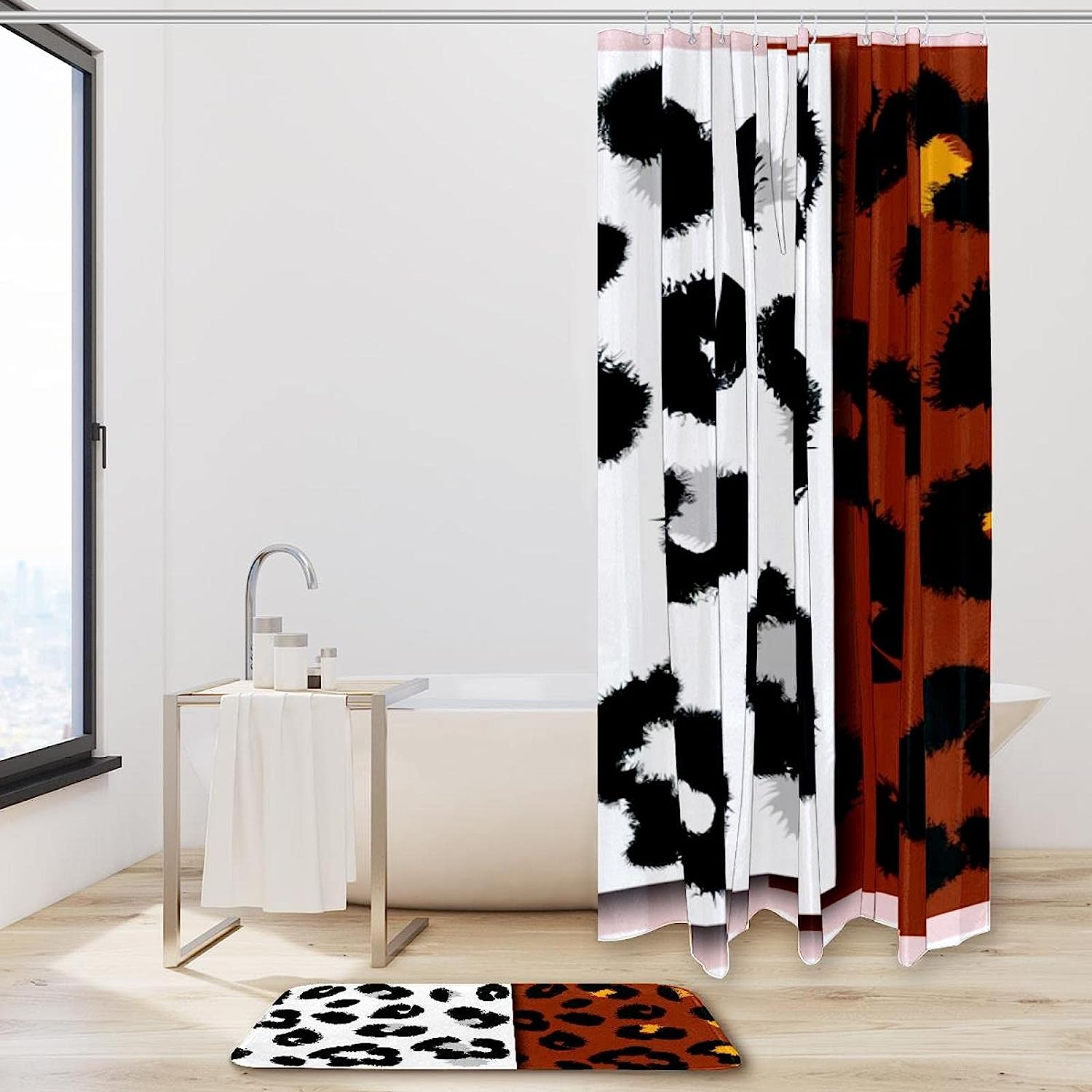 Bold Leopard Print Shower Curtain, Eye-Catching Bathroom Decor