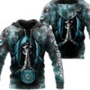 Bold Miami Dolphins Skull 3D Hoodie With Smoke Background 
