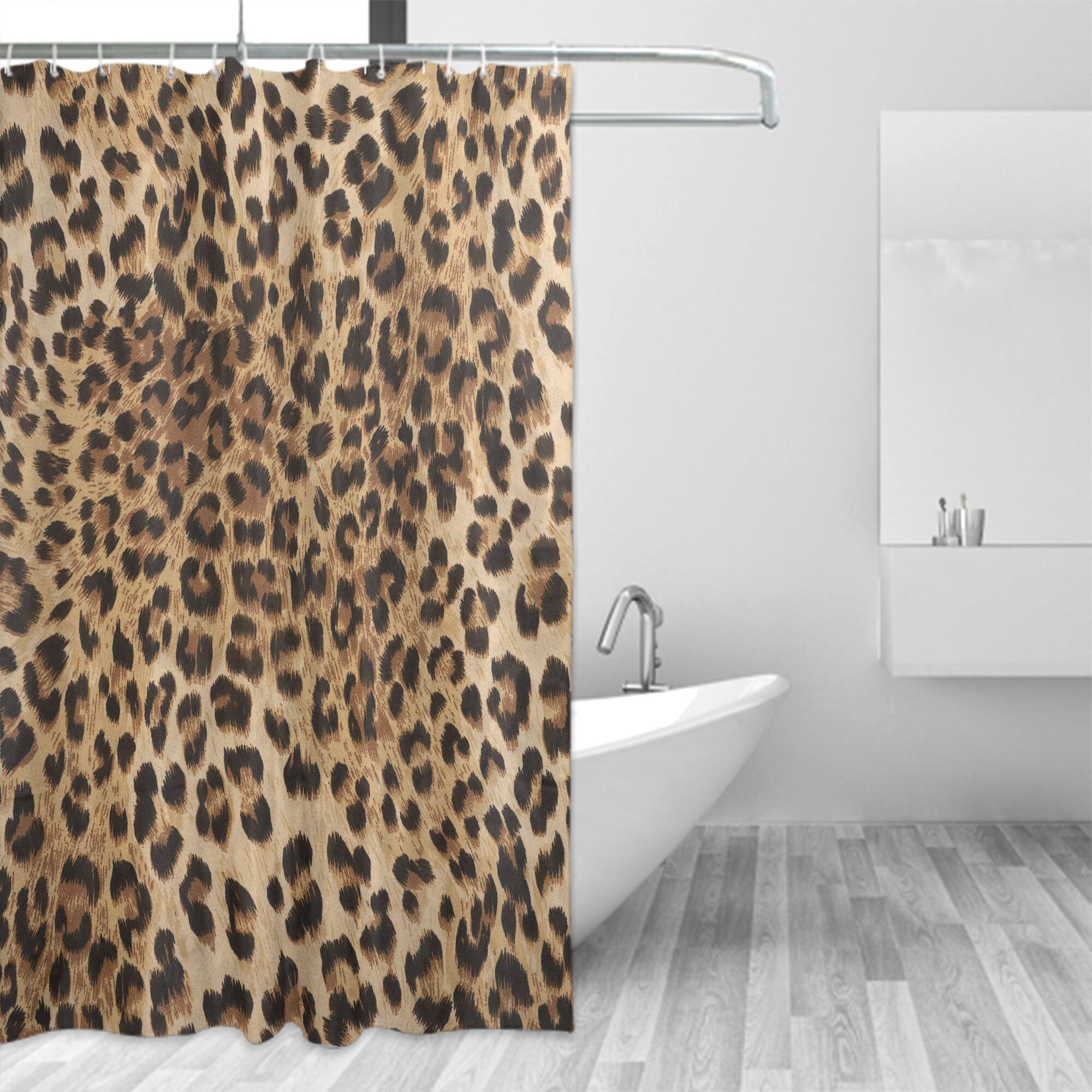 Bold Panthera Leopard Print Shower Curtain, Safari Bathroom Decor