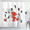 Bold Poppy Flower Print Shower Curtain For Artistic Bathroom Decor