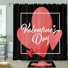 Bold Red Love Heart Shower Curtain on Black Background for a Dramatic Bathroom