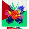Bold Red Pineapples Pattern Shower Curtain for a Tropical Getaway