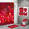 Bold Red Rose Petals Shower Curtain for a Dramatic Look