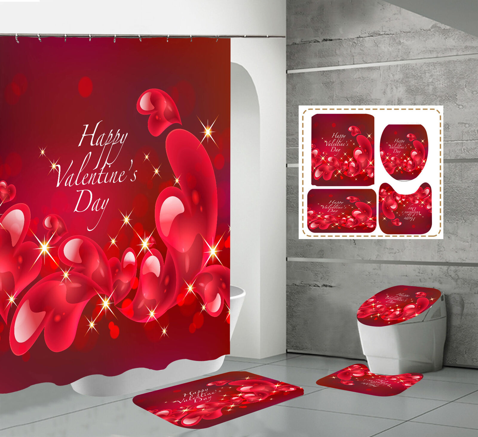 Bold Red Rose Petals Shower Curtain for a Dramatic Look