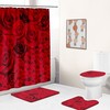 Bold Red Rose Shower Curtain for a Striking Bathroom