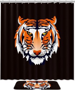 Bold Tiger Head Waterproof Shower Curtain for Your Bathroom