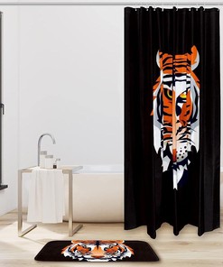 Bold Tiger Head Waterproof Shower Curtain for Your Bathroom