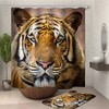Bold Tiger Print Shower Curtain for Eye-Catching Bathroom Decor