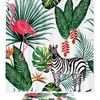 Bold Tropical Flamingo Zebro and Eco-Friendly Shower Curtain 
