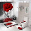 Bold and Beautiful Red Rose Waterproof Shower Curtain for a Dramatic Touch