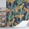 Bold and Colorful Tropical Wildlife Pattern Shower Curtain for Bathroom Decor