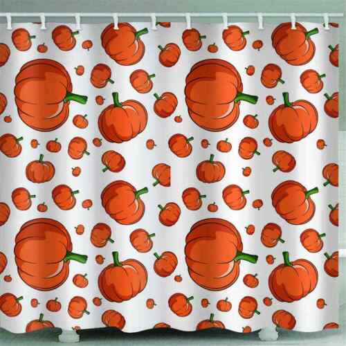 Bold and Realistic Red Pumpkins 3D Shower Curtain for Fall Decor