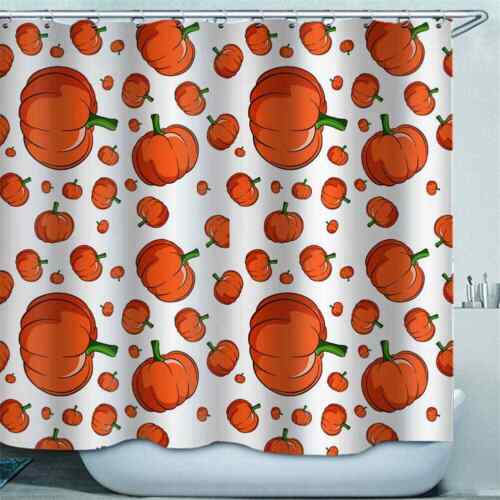 Bold and Realistic Red Pumpkins 3D Shower Curtain for Fall Decor