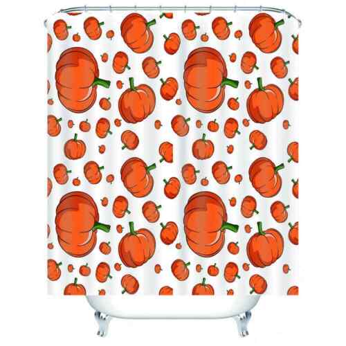 Bold and Realistic Red Pumpkins 3D Shower Curtain for Fall Decor